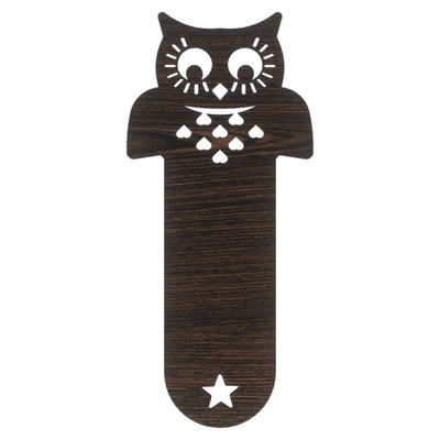 DĄB WENGE ZAKŁADKA DO KSIĄŻKI SOWA DEKOR KSIĄŻKA