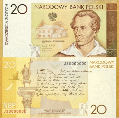 20 zł - banknot - Juliusz Słowacki - nr JS0004385