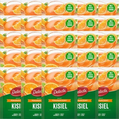 DELECTA Kisiel pomarańczowy bez cukru niskokaloryczny 38g x 25szt