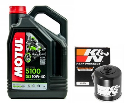 МАСЛО MOTUL 5100 10W40 4L. + ФИЛЬТР KN-204-1, HONDA FJS600, 01-11R.