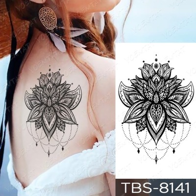 Tatuaż zmywalny/tymczasowy kwiat lotosu