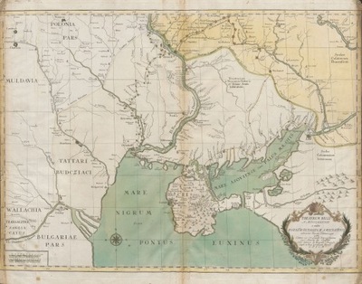 mapa Chaffat Theatrum Belli WOJNA ROSYJSKO-TURECKA Krym Rosja 1750