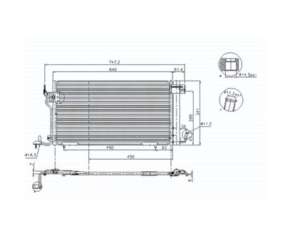 RADUADOR DE ACONDICIONADOR PEUGEOT 306 7_ 01.99-  