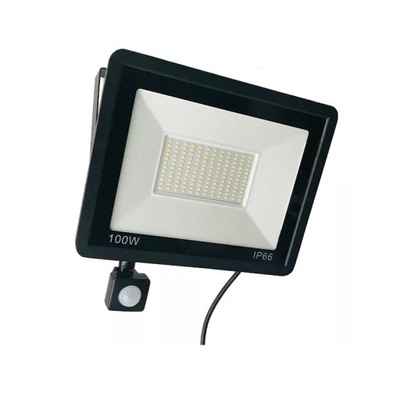 HALOGENAS LED SMD 100W 6500K NASWIETLACZ IŠORINIS IP66 Z JUTIKLIU 