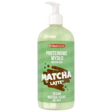 CLEANHANDS Mydło w Płynie Proteinowe Matcha Latte i Mleko Owsiane 500 ml