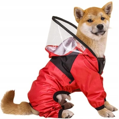 Płaszcz przeciwdeszczowy dla psów Czerwony L