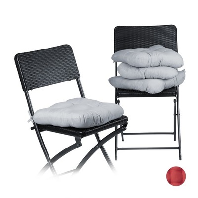Zestaw 4 szarych poduszek na krzesła Relaxdays