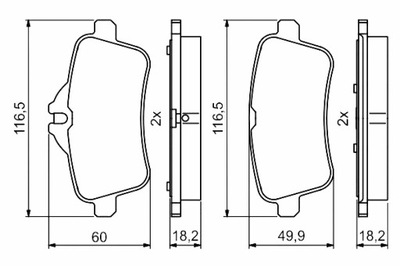 BOSCH КОЛОДКИ ТОРМОЗНЫЕ ЗАД MERCEDES A W176 CLA C117 CLA SHOOTING