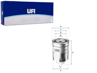 FILTRO COMBUSTIBLES MITSUBISHI ASX 1.8 DI-D 10> UFI UFI  