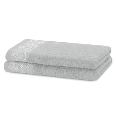 Ręczniki Szare z bawełny 100% komplet 2szt gładkie