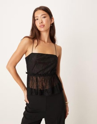 CZARNY TOP KORONKA UPM B17__S/M