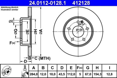 2 PIEZAS DISCO DE FRENADO DB PARTE DELANTERA W202 1,8-2,5D 93-00 24.0112-0128.1  