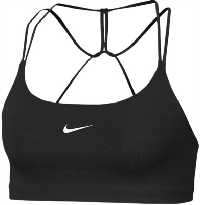 Nike Biustonosz Sportowy Damski Z Logo Czarny L