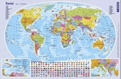 Podkładka na biurko. Mapa Świata. Wydawnictwo Demart