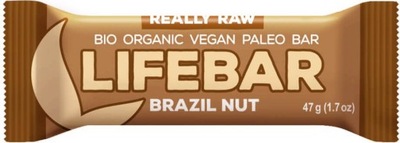 Baton z orzechami brazylijskimi raw bezglutenowy BIO 47 g - Lifefood