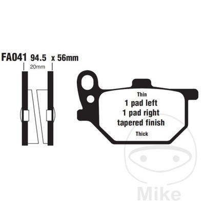 КОЛОДКИ ГАЛЬМІВНІ ПЕРЕДНЯ / ЗАДНЄ EBC FA041V