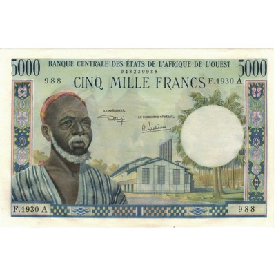 Banknot, Kraje Afryki Zachodniej, 5000 Francs, KM: