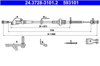 ATE CABLE CLUTCH SET HYUNDAI I10 08- 1.2  