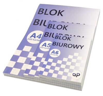 3x Blok biurowy rysunkowy A4 A5 A6 po 100 kartek