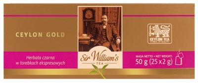 Herbata Sir William's Tea Ceylon Gold 25 torebek