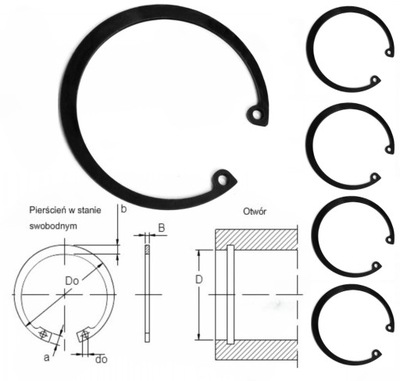 Pierścień osadczy DIN 472 wewnętrzny W 35 100szt