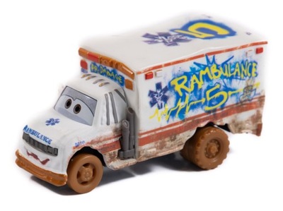 MATTEL CARS3 AUTA DOKTOR DZWON DR DAMAGE RAMBULANCE BŁOTO 1:55 z PL