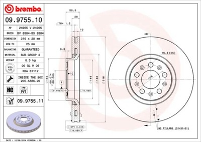 ДИСК ТОРМОЗНОЙ BREMBO BRE 09.9755.11