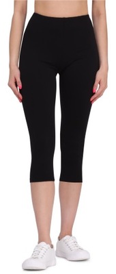 Bellivalini Legginsy damskie 3/4 wiskoza BLV50-148 Czarny XL