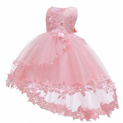 Girl Lace Princess Dress bow Princess Dress mesh