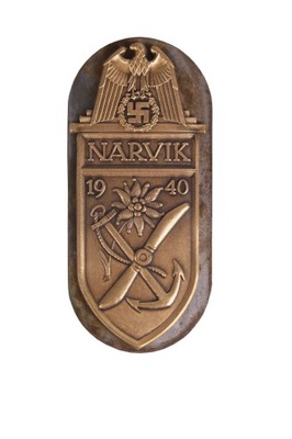 Tarcza niemiecka WH/LW/KM Narvik - złota, replika