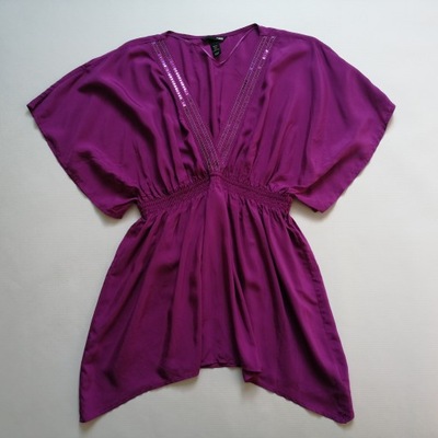 H&M purpurowa bluzka KIMONO r.44