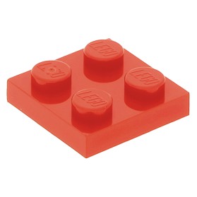 LEGO Płytka zwykła 2x2 3022 czerwona - 4 szt.