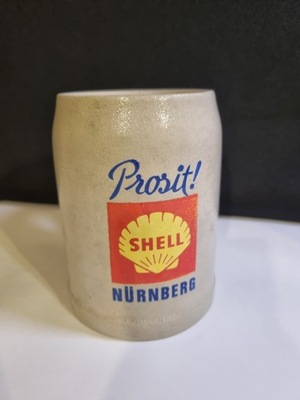 Bardzo retro, duży kufel z logo Shell w lat 60!
