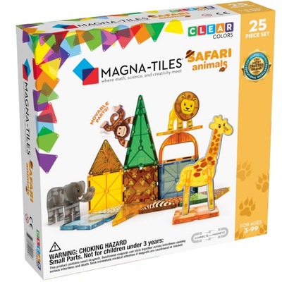 Magna Tiles: 25 el. Klocki magnetyczne Safari