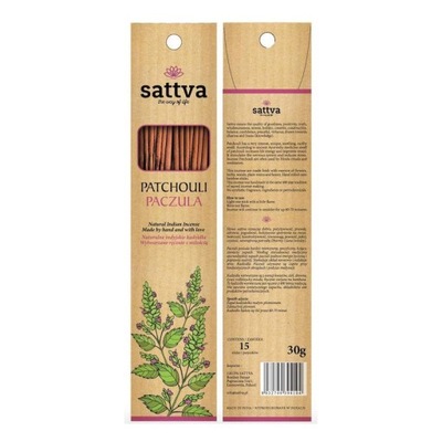 Kadzidełka szlachetne PACZULA 30g 15szt. sattva AYURVEDA