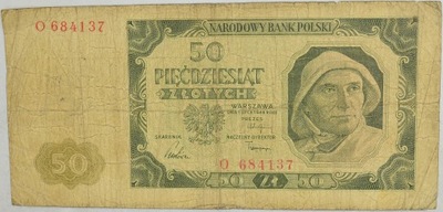 20.aj.PRL, 50 Złotych 1948 O, rzadki, St.3