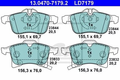 13.0470-7179.2 ZAPATAS HAM.CERAMIC PARTE DELANTERA OPEL ASTRA H  