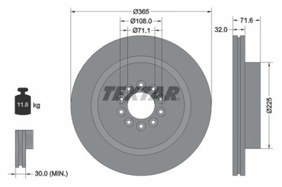 2 PIEZAS DISCO DE FRENADO JAGUAR PARTE DELANTERA S-TYPE/XJ 4,2 V8 02-09 92223103  