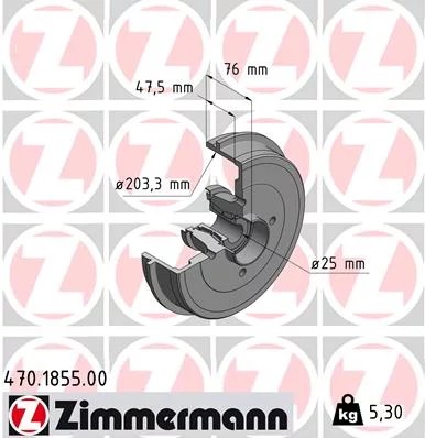 BŪGNINIAI STABDŽIAI HAM.DAC LOGAN 04- 203MM 470.1855.00 ZIM 