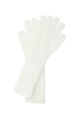 GUESS GLOVES - RĘKAWICZKI KREMOWE DAMSKIE