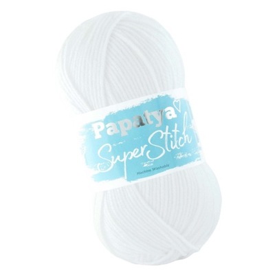 Włóczka PAPATYA SUPER STITCH AKRYLOWA GRUBA AKRYL 100% kolor BIAŁY 1000