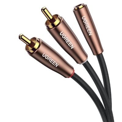 Ugreen kabel przewód audio 3,5 mm mini jack (żeński) - 2RCA (męski) 3m brąz