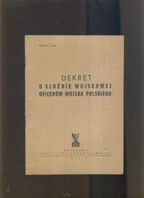 Dekret o służbie wojskowej oficerów W. P; 1948