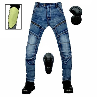 PANTALONES MOTOCICLETA BOJOWKI MESKIE JEANSY KEVLAR S-XXXL  