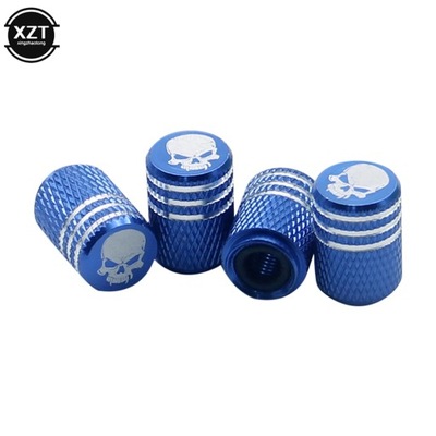 4PCS SKULL CAR VALVE CAPS WHEEL VALVE CAP TYRE AIR VALVE STEM CAPS D~4354