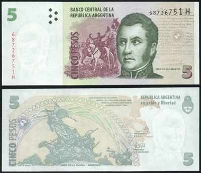 $ Argentyna 5 PESOS P-353a UNC