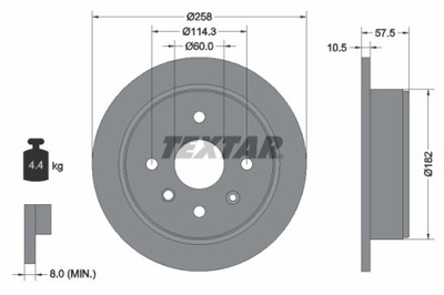 2X ДИСК ТОРМОЗНОЙ CHEVROLET ЗАД LACETTI/NUBIRA 1,4-1,8/2,0 D 05- 92163003