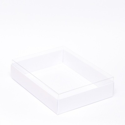 Pudełko z przezroczystym wiekiem 16x21x4cm białe