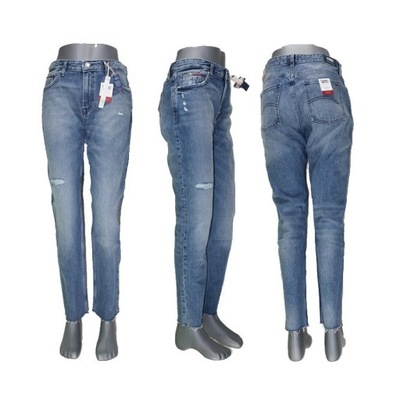 Jeansy Tommy Jeans Izzy DW0DW05019 wysoki stan 7/8 Slim oryginalne -W33/L34