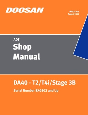 DOOSAN DA40 - T2/T4I/STAGE 3B ADT SERVICE MECÁNICA / SHOP MECÁNICA  